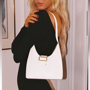 Princess Polly White & Gold Harlem shoulder bag
